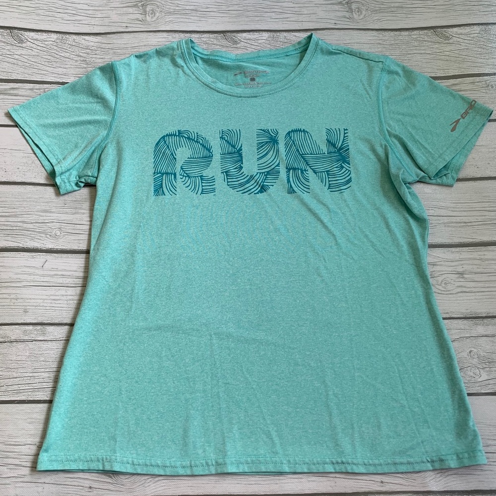 Brooks RUN Tech Shirt Blue Size Small